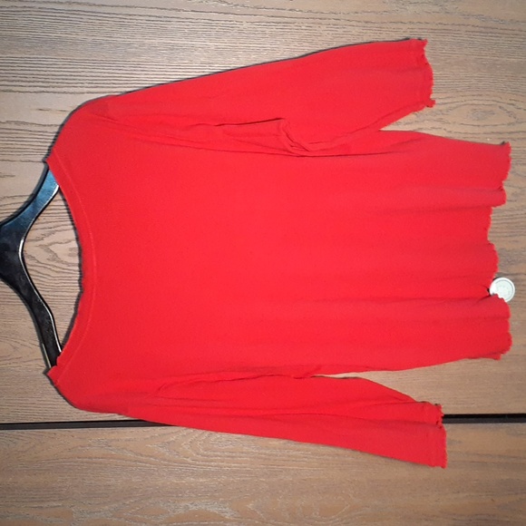 DKNY womens vintage red top with delicate ruffle design 100% soft cotton… - Picture 7 of 8